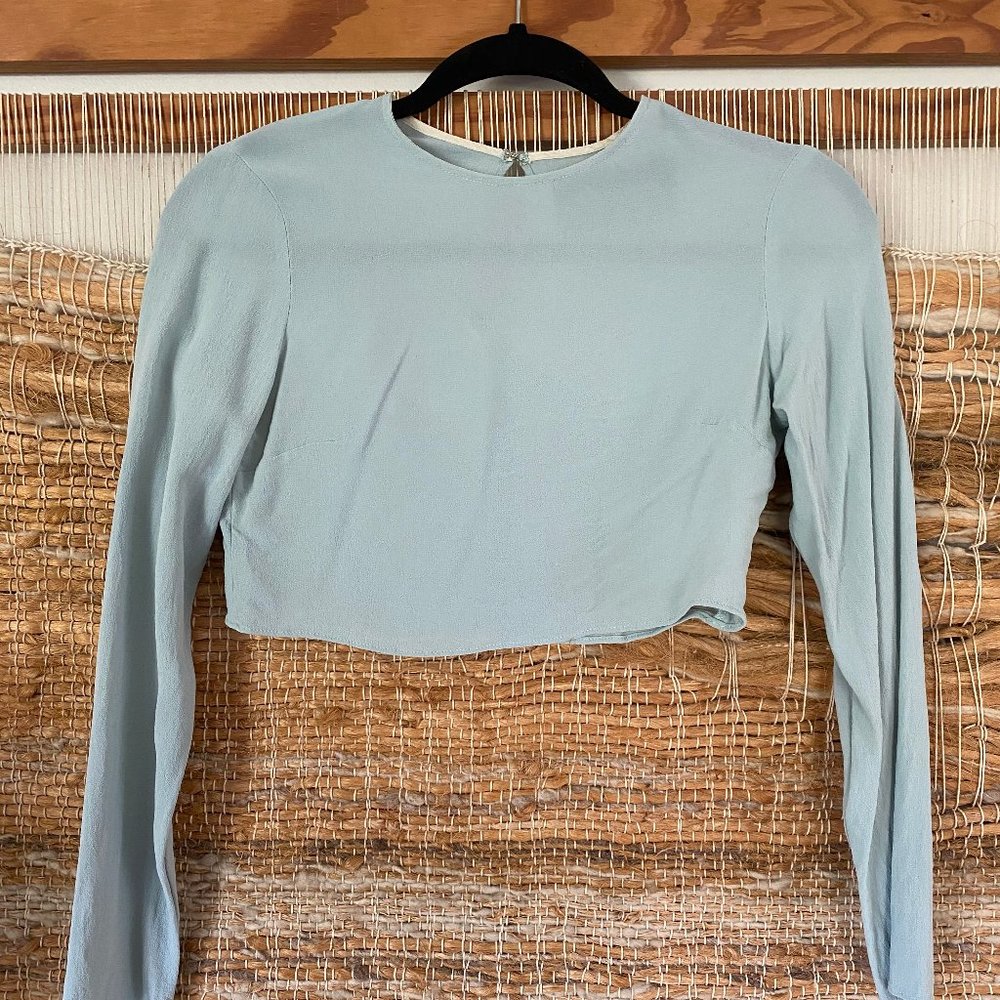 Reformation Silk Sea Foam Crop Top